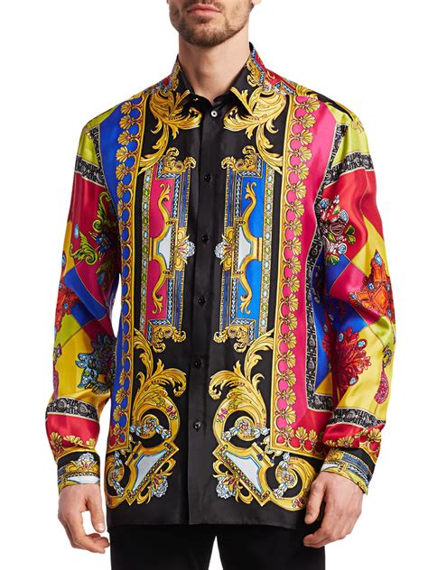 red silk versace shirt|versace silk shirts for cheap.